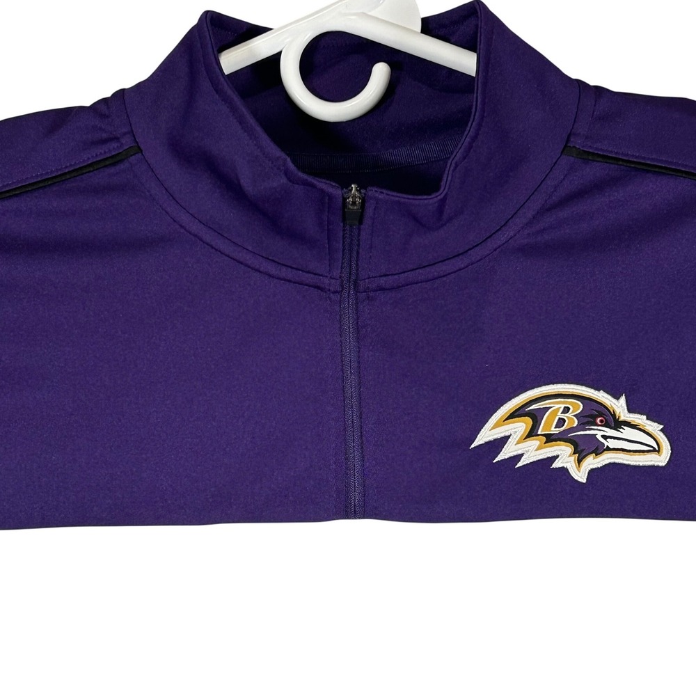 CSA Baltimore Ravens NFL Quarter Zip Pullover Purple White Colorblock Mens XL